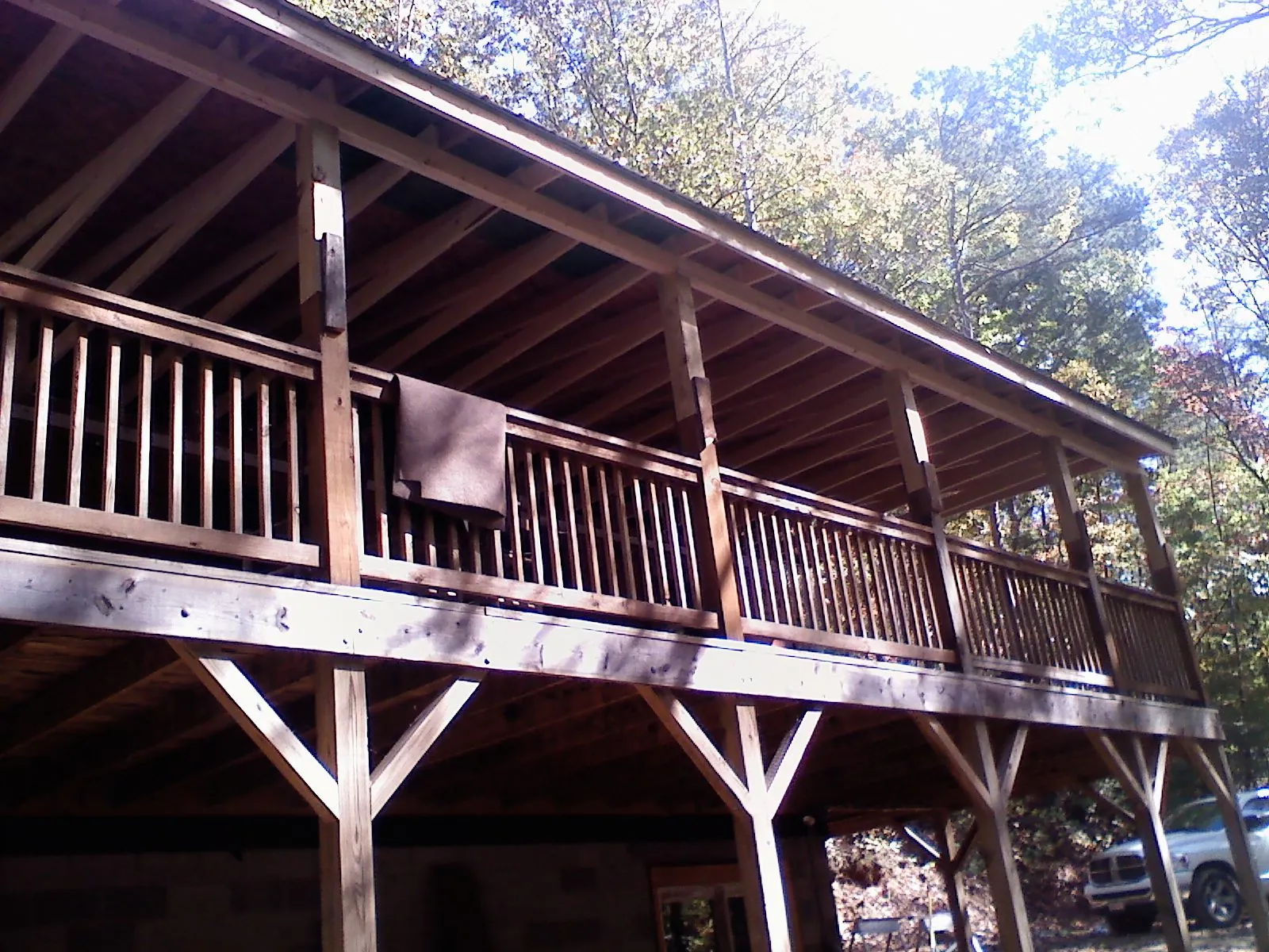 Timber framing under a new elevated porch and deck — Roof Leak Repair in Crofton by Roofing Brothers